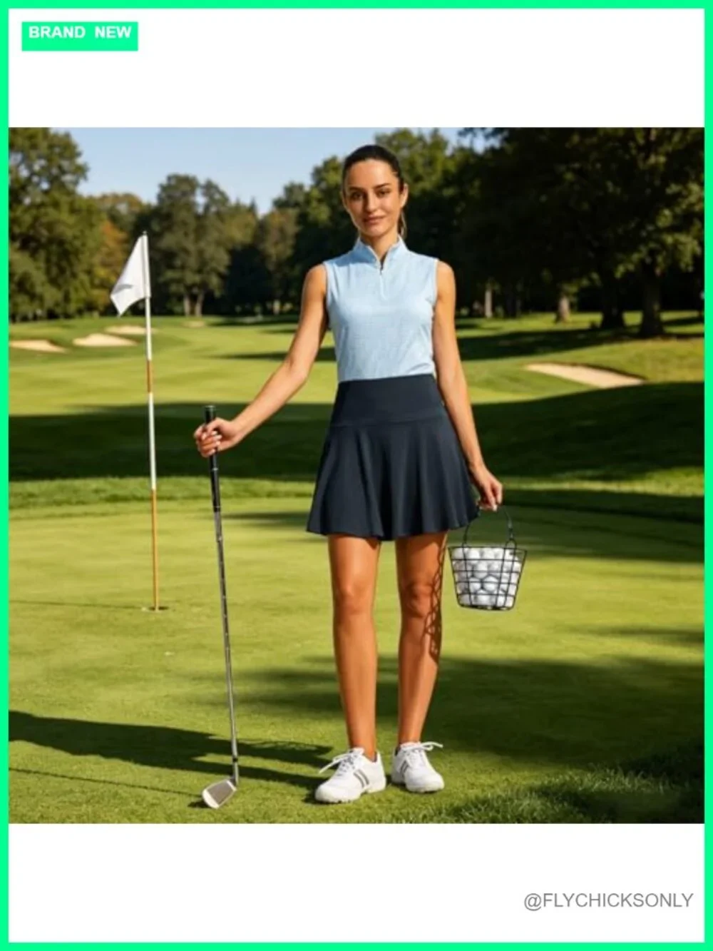 Pleated Tennis Skort with 2 Inner Pockets - High Waisted Athletic Skirt